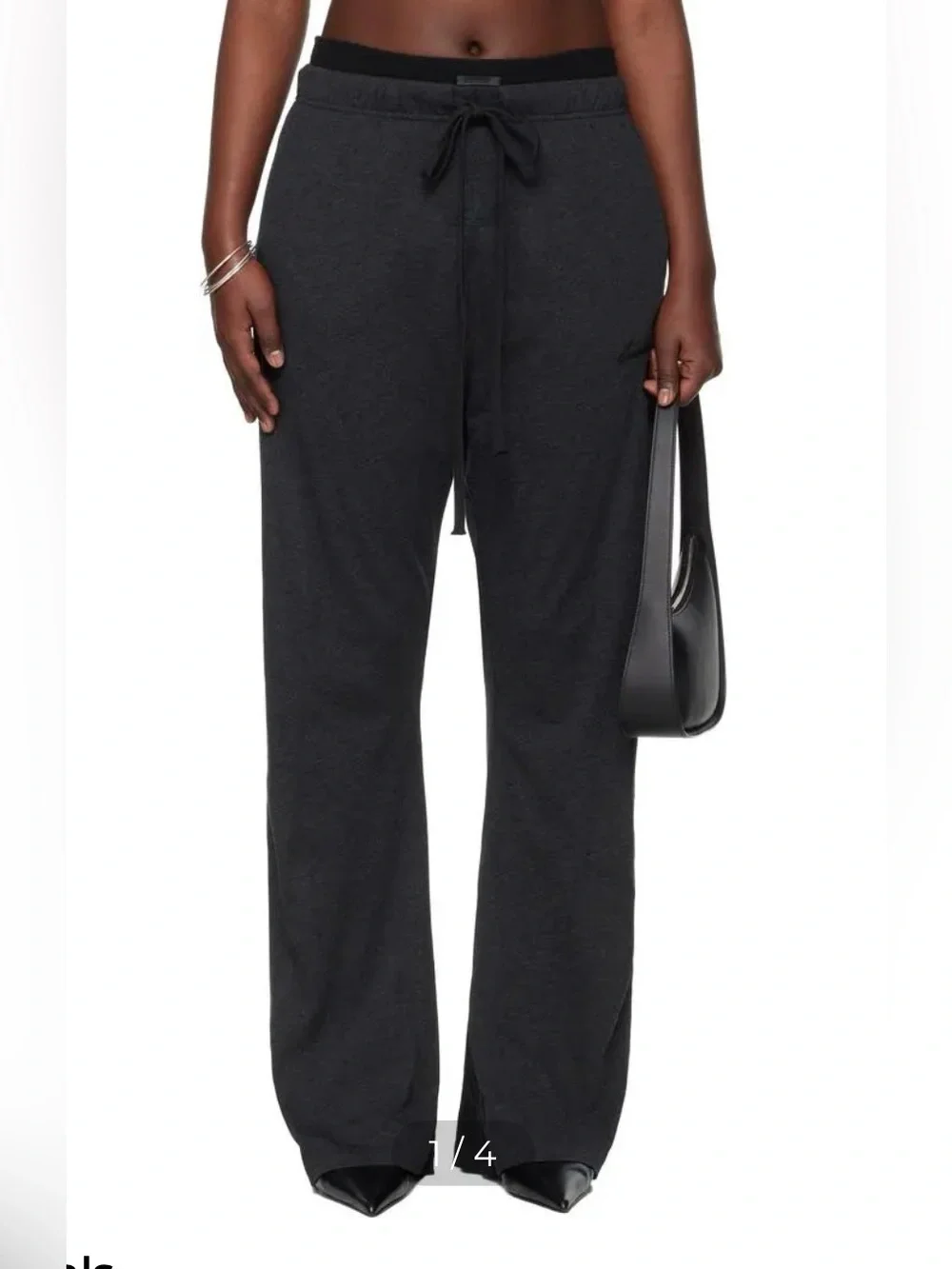 Fear of God Essentials Holiday Flare Jersey lounge pant - black/grey